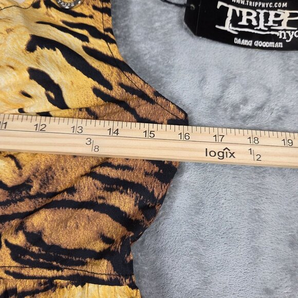 Tripp NYC Dress Womens Small Tiger Print Straps Pockets Goth Punk Rock Mini NEW - Picture 9 of 10